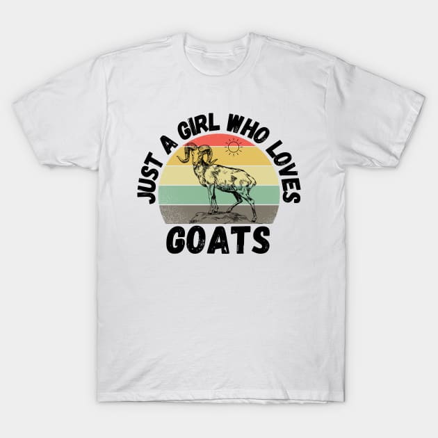 Just A Girl Who Loves Goats, Cute Colorful Goat T-Shirt by JustBeSatisfied